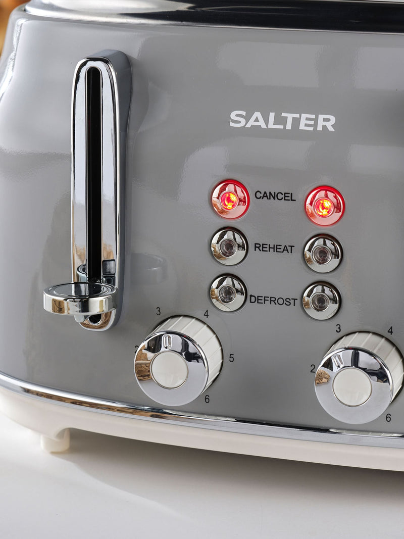 Salter Grey Retro 4-slice toaster (British brand)
