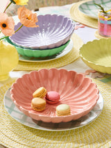 Pastel Flower Stoneware Pasta Bowls Set of 4