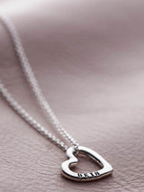 Posh Totty Designs Personalised Mini Love Heart Silver Necklace with Rose Gold Finish