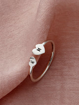 Posh Totty Designs Personalised Heart Open Sterling Silver Ring