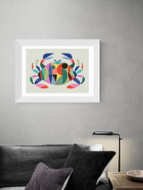 East End Prints White Crab Framed Art Print