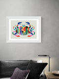 East End Prints White Crab Framed Art Print