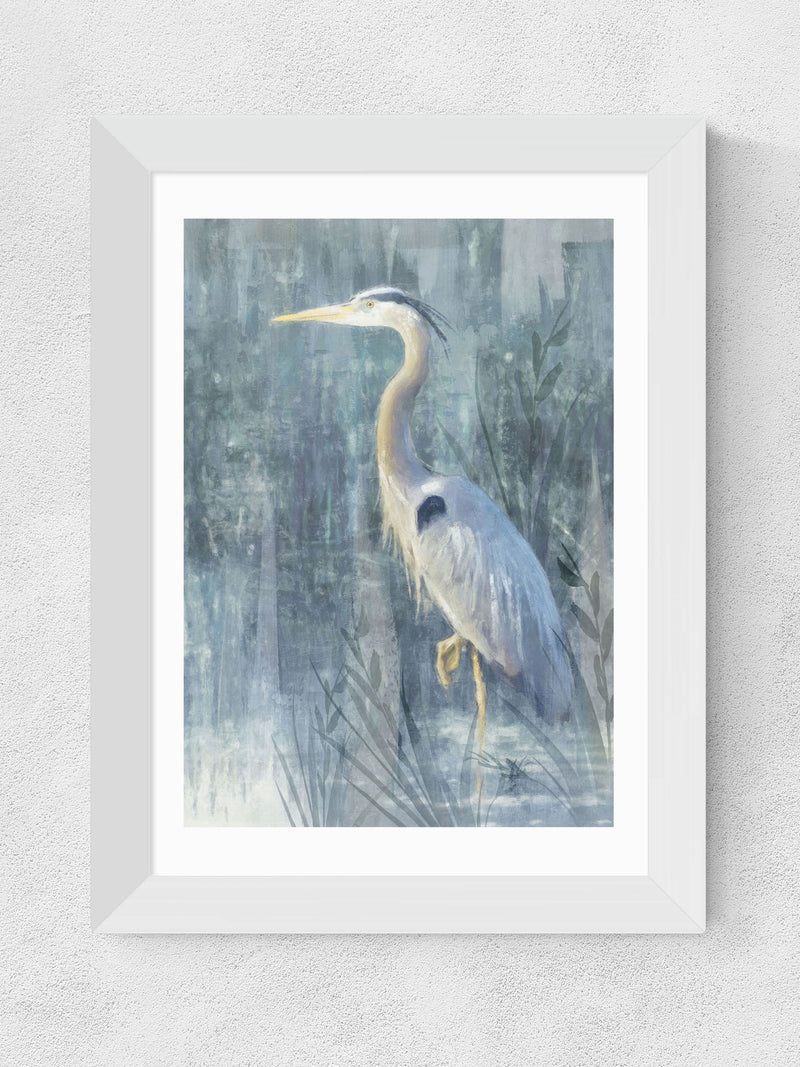 East End Prints White Glacier Heron VI framed art print (British brand)
