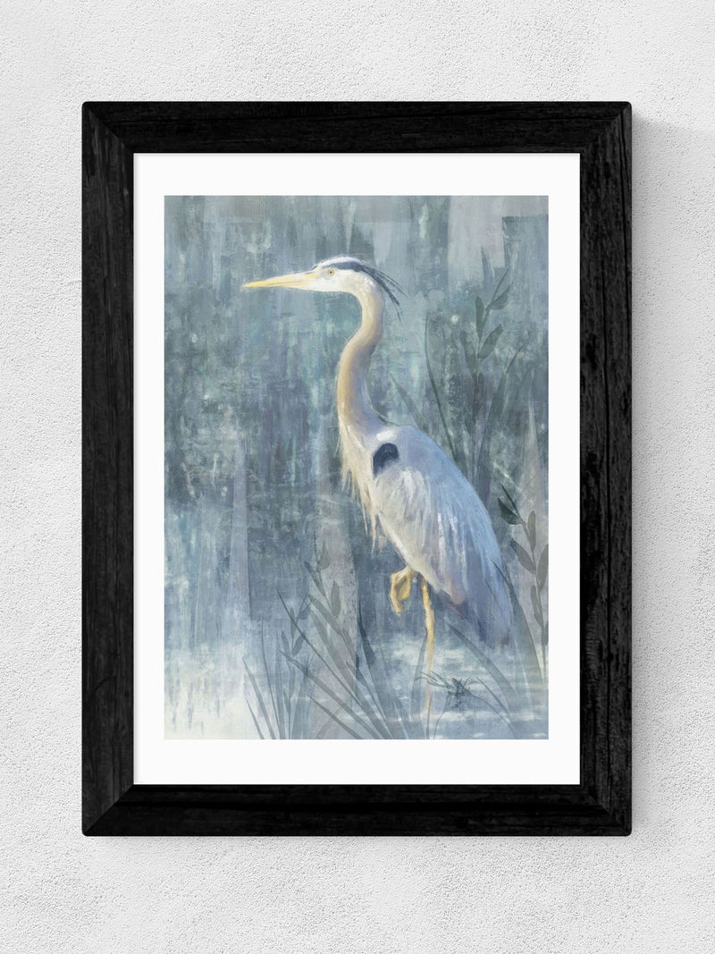 East End Prints black glacier heron VI framed art print - British product