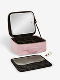 Makeup bag with removable LED mirror and adjustable dividers, UK version