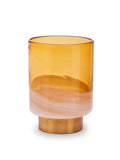 Fifty Five South Amber Cleo Glass Vase with Gold Finishing