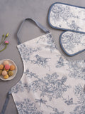 Victoria Eggs Vintage Blue Wildlife Spring Cotton Apron (British brand)