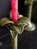 Rockett St George green palm tree taper candle holder 25cm height, imported from the UK
