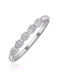The Diamond Store White Half Eternity Ring with 0.02CT diamonds in 9K gold (British brand)