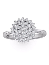 The Diamond Store Silver Tone Cluster Lab Diamond Ring 0.33ct H/Si Set