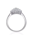 The Diamond Store Silver Tone Cluster Lab Diamond Ring 0.33ct (British brand)