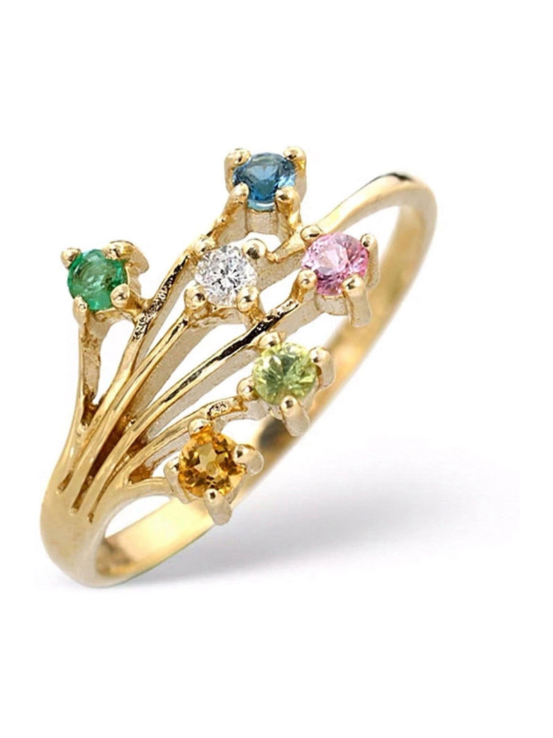 The Diamond Store gold tone multi-gemstone diamond ring (British brand)
