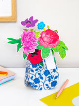 Hallmark 3D Pop-Up Patterned Vase Paper Flower Gift Card