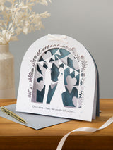 Hallmark Once Upon a Time 3D Laser Cut Blue Wedding Card 19.8cm