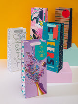 Hallmark Multi 5 Celebratory Designs Bottle Gift Bags Set of 5