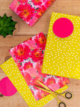 Hallmark Pink Floral And Spotty Gift Wrap 4 Sheets 4 Tags
