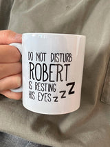 Personalised Resting Eyes Mug by Solesmith