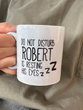 Personalised Resting Eyes Mug by Solesmith
