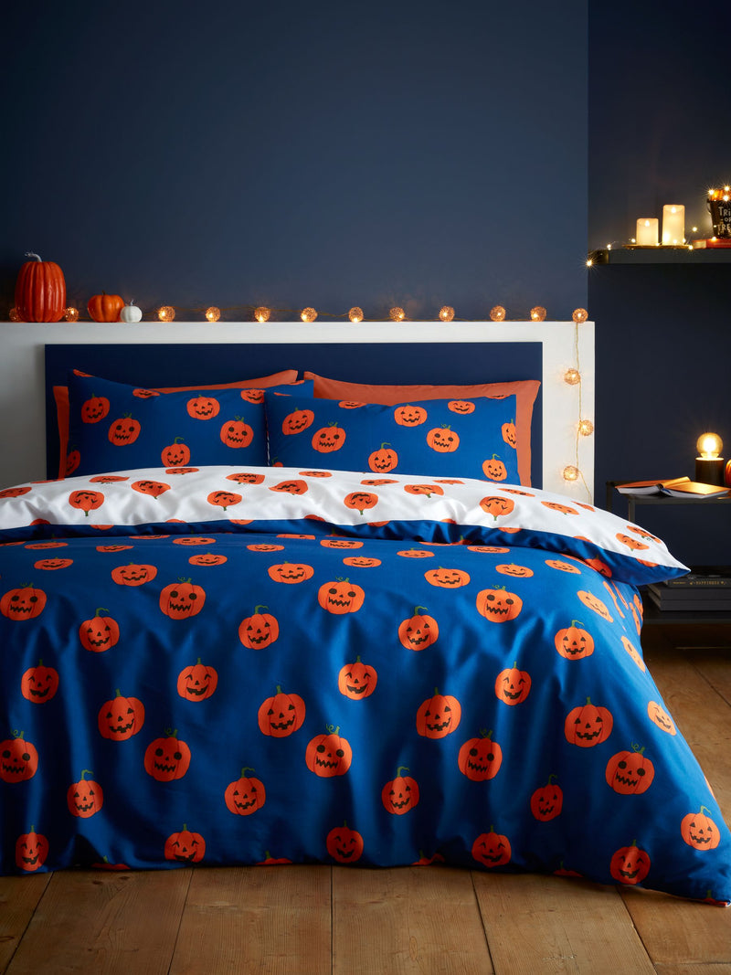 Catherine Lansfield Halloween pumpkin duvet cover set - British product
