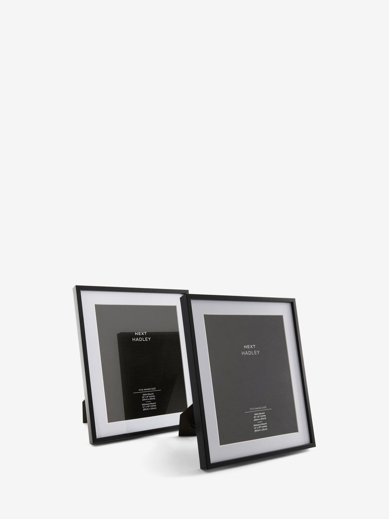 Hadley black photo frames set of two (British brand)