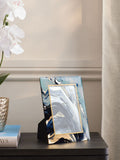 Blue navy marble glass photo frame - British product