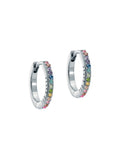 Ted Baker Crystal Hoop Earrings Rainbow Pastel 14mm (British brand)