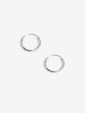 Simply Silver sterling silver textured mini sleeper hoop earrings 18mm (British brand)