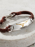 Posh Totty Designs personalised Kintsugi leather cord bracelet in dark brown leather, imported from the UK