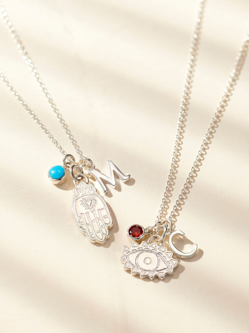 Posh Totty Designs personalised talisman charm necklace, imported from the UK