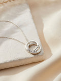 Posh Totty Designs sterling silver personalised mini two ring Russian necklace, imported from the UK