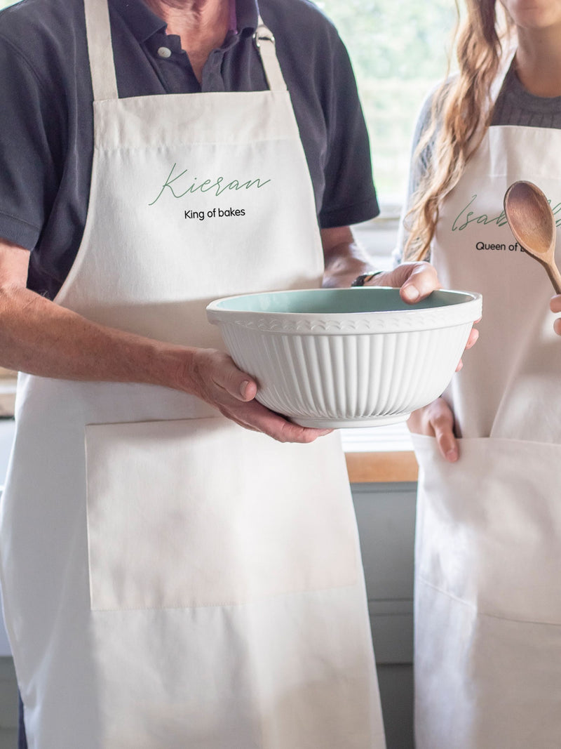 Jonnys Sister personalised couples matching cotton apron, imported from the UK