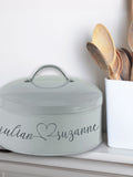 Jonnys Sister personalised heart cake tin, imported from the UK