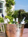 Jonnys Sister silver personalised wedding wine cooler (British brand)