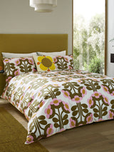 Orla Kiely Blossom Buttercup 100% Cotton Duvet Cover and Pillowcase Set