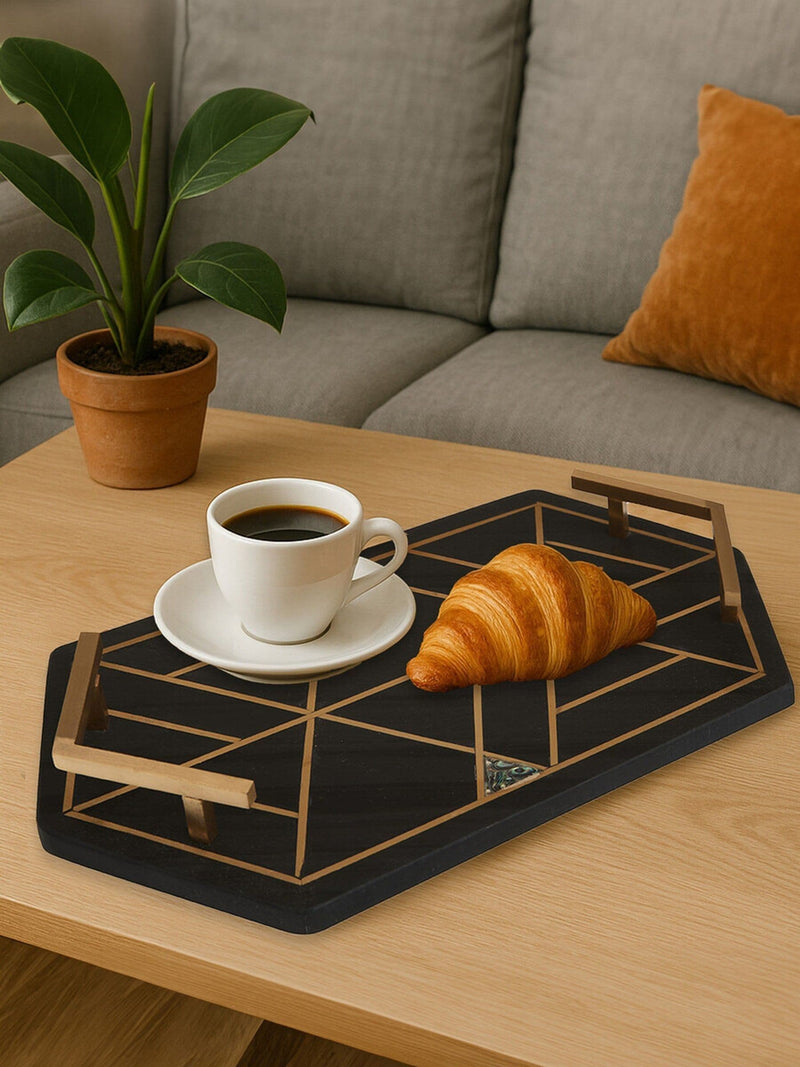 Fifty Five South Black Oriana Slate Tray
