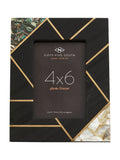 Fifty Five South Black and Gold Oriana Slate Frame with Mother of Pearl Inlays