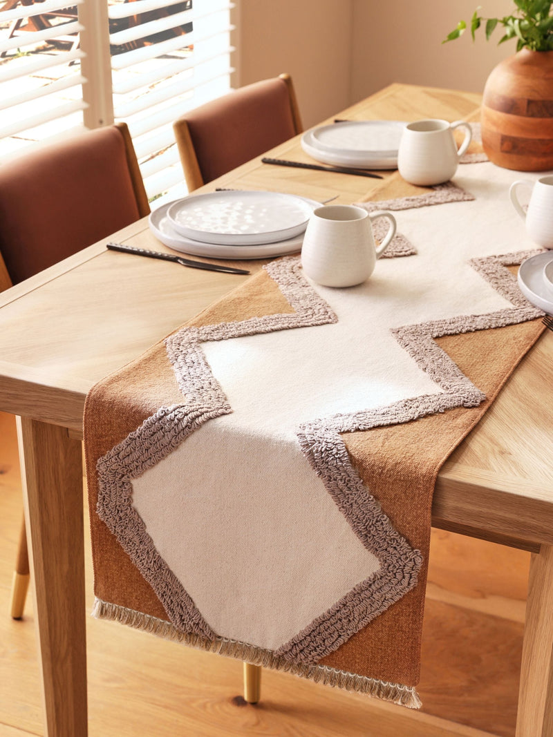 Natural Farah Tufted Kitchen Table Runner