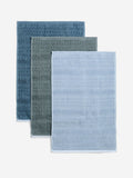 Blue terry tea towels set of 3 - British product