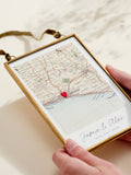 Personalised Vintage Map Picture With Stitched Heart by Posh Totty Designs