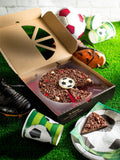 The Gourmet Chocolate Pizza Co Football Blue 7 Inch Chocolate Pizza