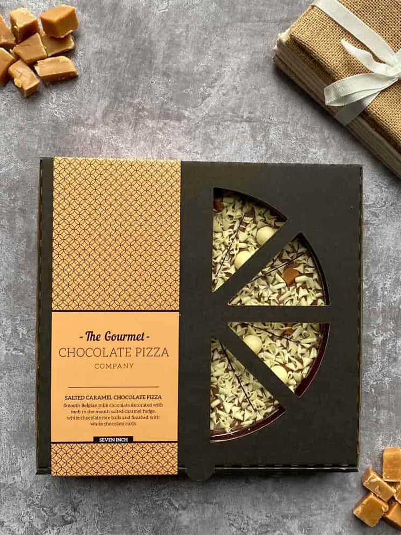 The Gourmet Chocolate Pizza Co Salted Caramel 7 Inch Chocolate Pizza