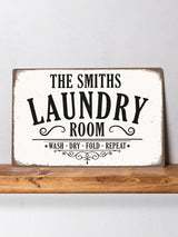 Loveabode Natural Personalised Utility Room Aluminium Wall Sign 30cm x 20cm