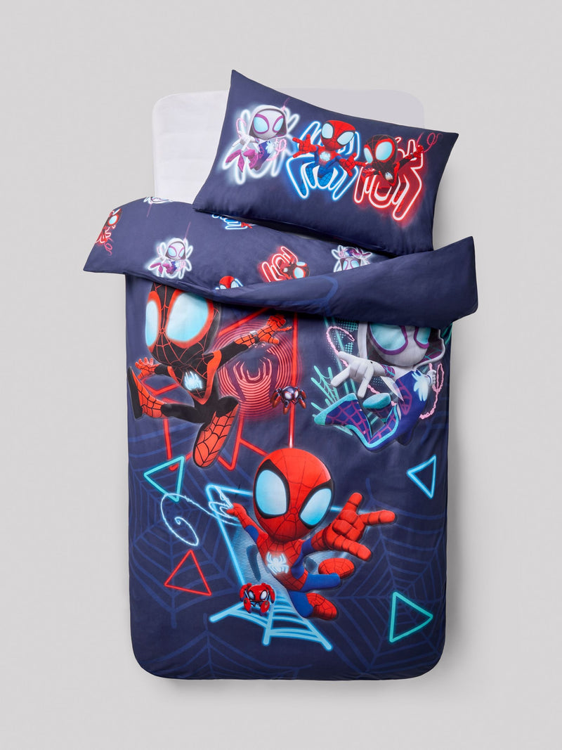 Blue Spidey and Friends duvet cover and pillowcase set Single - British product