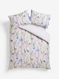 White Spring Meadow Floral duvet cover and pillowcase set (British brand)