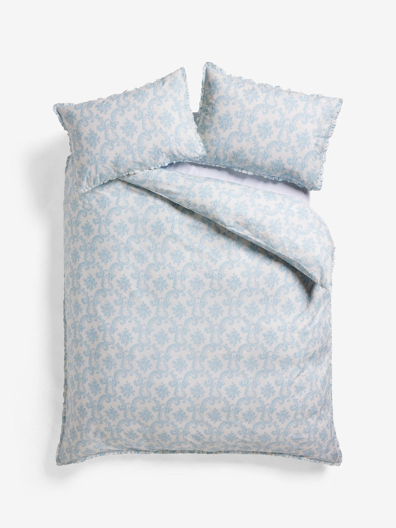 Shabby Chic Boudoir Beauty Print duvet cover set with petite ruffle (British brand)