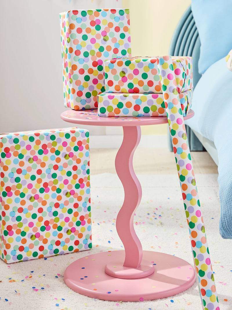 Polka dot wrapping paper 10 metre roll, imported from the UK