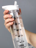 PMC black hydration tracker water bottle 750ml, imported from the UK