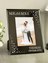 PMC Personalised Mr and Mrs 6x4 Mirrored Photo Frame
