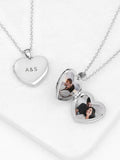 Treat Republic silver tone personalised heart photo locket 2cm pendant (British brand)