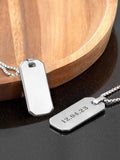 Treat Republic brushed steel dog tag necklace personalised 66cm chain (British brand)